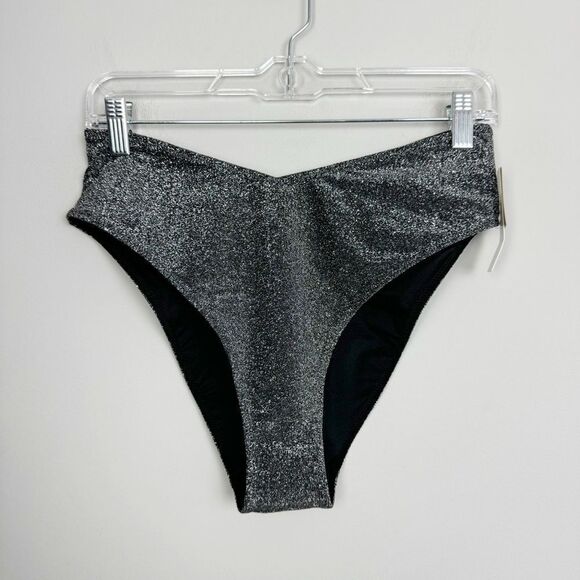 VICTORIA’S SECRET PINK | NEW Black Shimmer Two Piece Swimsuit Women’s Size M - Picture 12 of 16